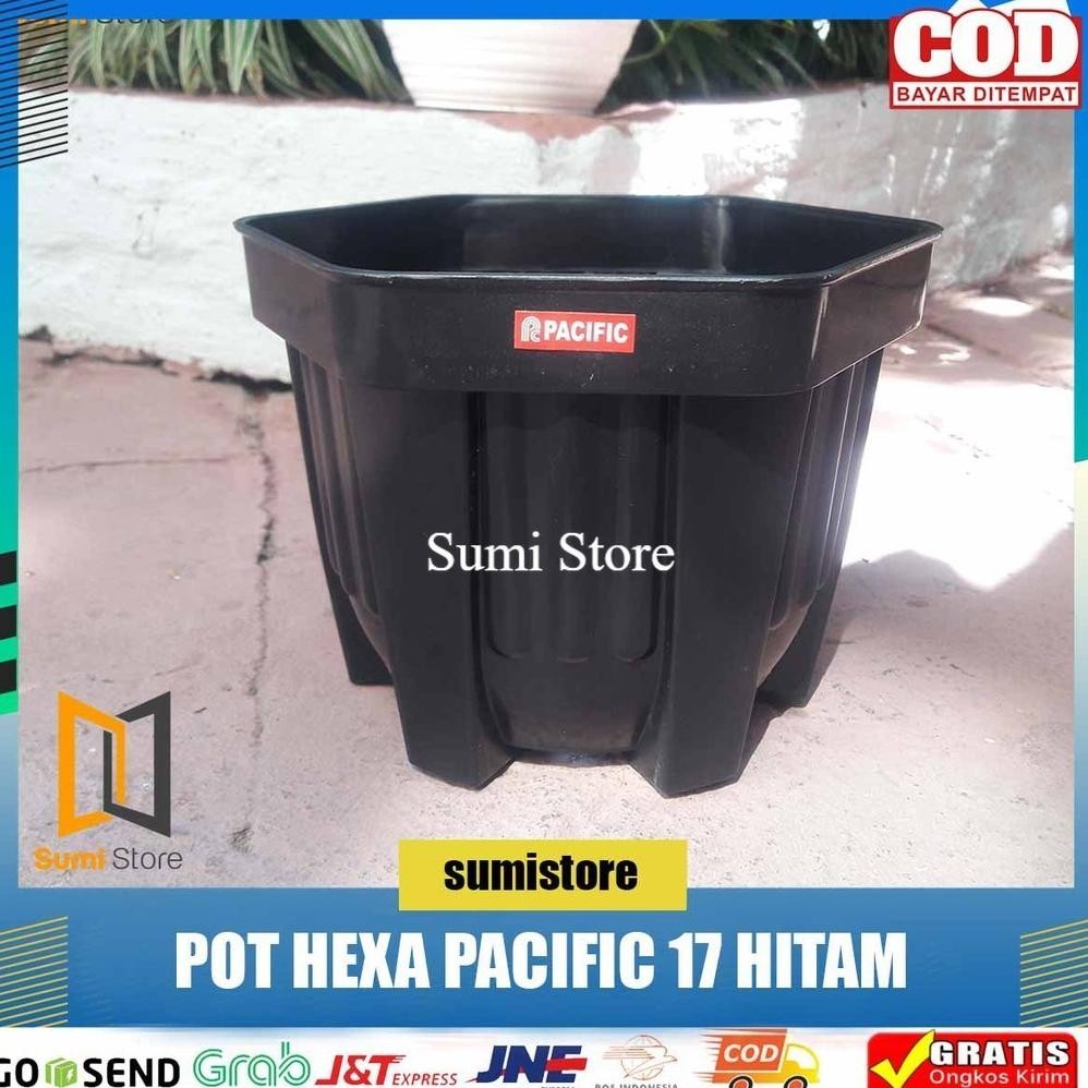 Pot Pacific Segi Enam 17 Hexa Hitam/ Pot Hexa 17 Baru