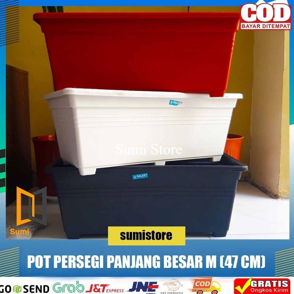 Pot Persegi Panjang Galaxy M / Pot Segi Panjang Besar 47 Cm/ Pot Bunga / Pot Tanaman Kotak Ready Sto