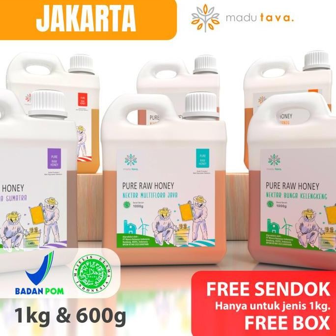 

[ MDstore ] Madu Murni Asli Tava 1kg Nektar Bunga 100% Pure Raw Honey Sarang Alami