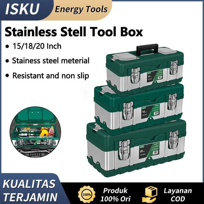 Isku Tool Box Besar 20 Inch Kotak Perkakas Stainless Besar Tool Box