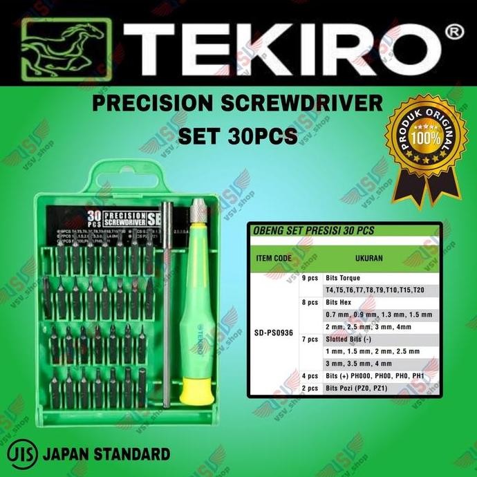 TEKIRO Obeng Presisi Set 30Pcs Obeng Jam HP Laptop Precision Screwdriver