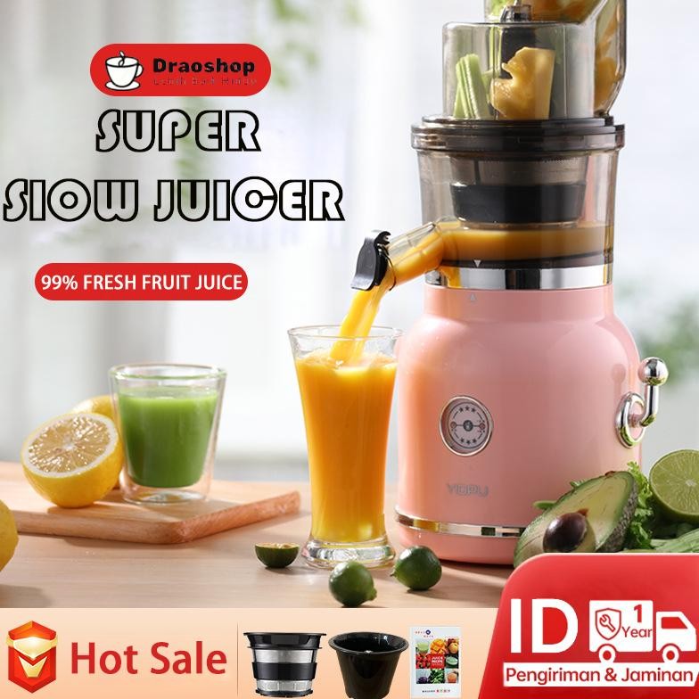 NEW Slow Juicer 99% Fresh juicer jus buah 900ml Diameter besar juicer multifungsi-Satu tahun jaminan