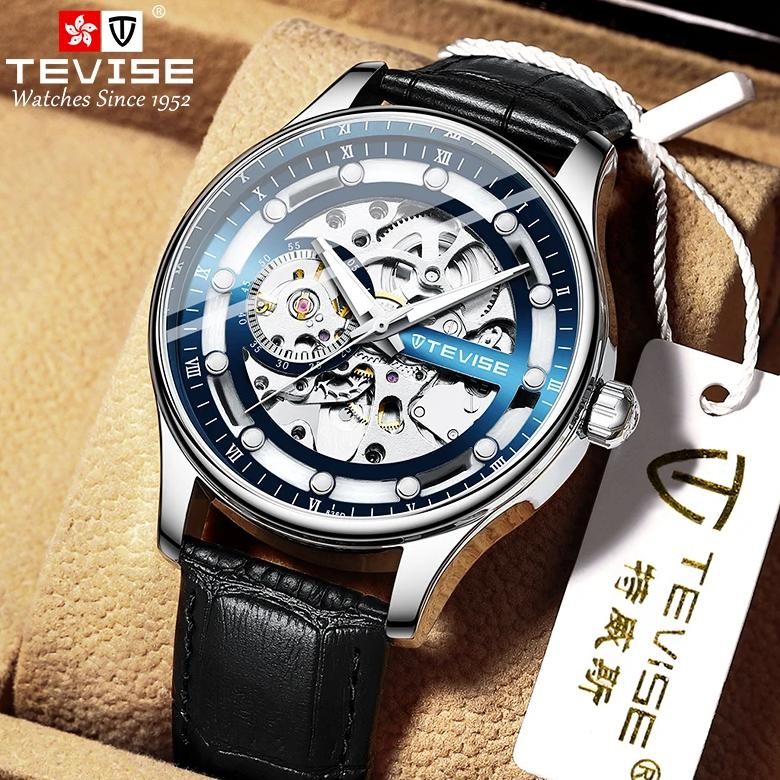 ashion Mechanical Watch For Men Tevise T836d Simple Automatic Wristwatches Mens Leather Waterproof B