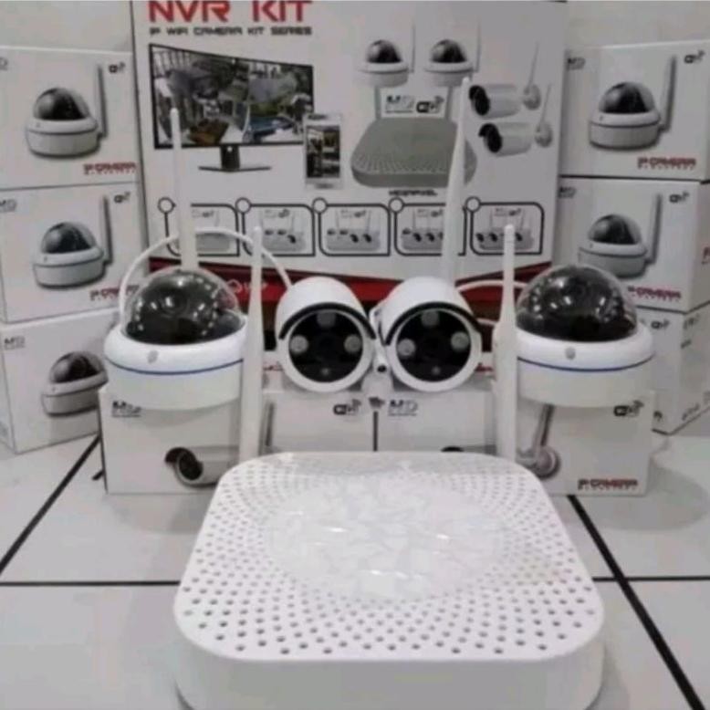 NEW PAKET CCTV NVR KIT 4 KAMERA 1080P 8MP FULL WIRELLES FULL HD komplit tinggal [terbaik][terlaris]