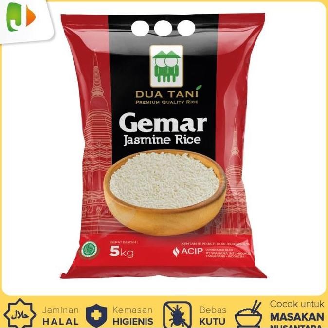 

Beras Gemar Jasmine 5Kg Dua Tani Wangi Bahan Food Kualitas Terbaik Harga Termurah