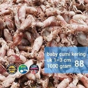 

Ikan Asin Baby Cumi / Cumi Rebus Kering 88 Berat 1Kg