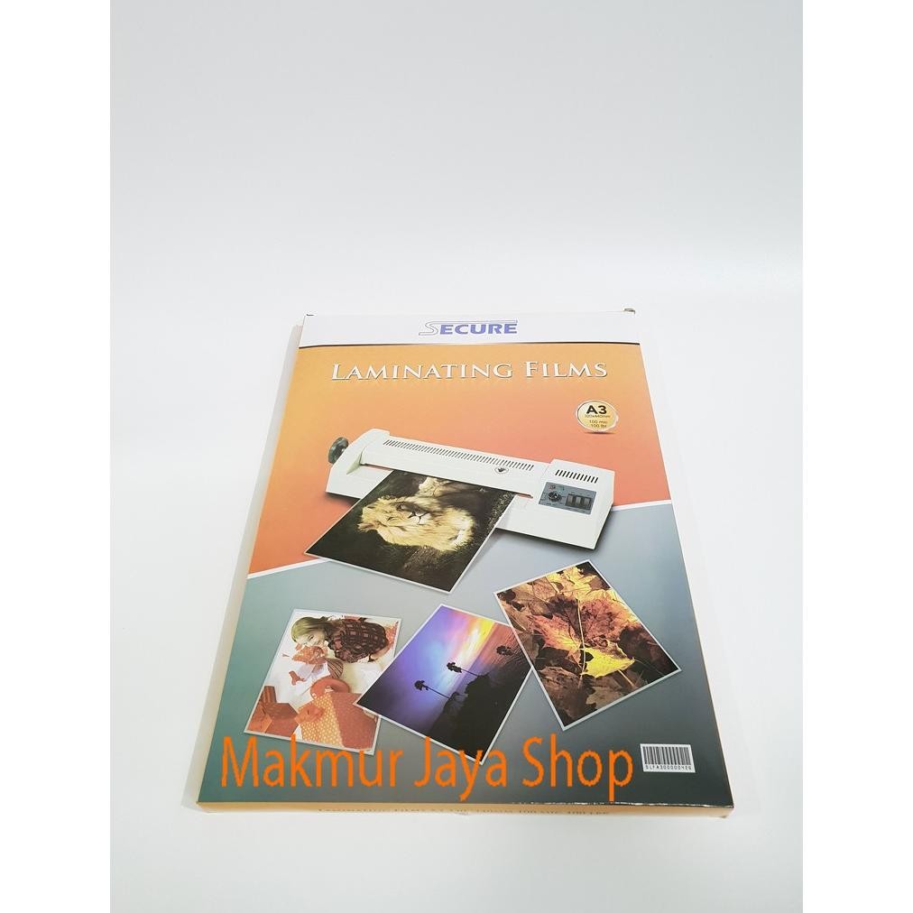 

Plastik Laminating Secure Ukuran A3 100Micron Laminating Film SecureA3