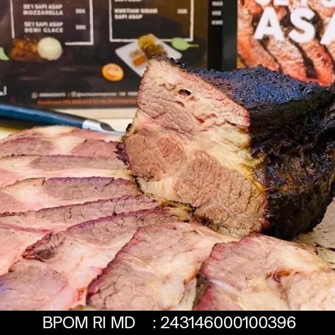 

sei sapi asap brisket lengkap dengan sambal 500gram (smoked brisket) alu