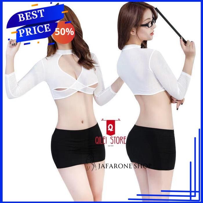 SEKRETARIS SET SERAGAM 1114  COSPLAY SEKRETARIS LINGERIE SEXY HOT JAFARONE SHOP