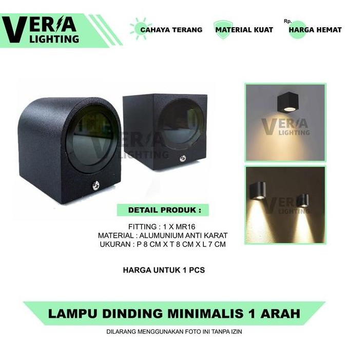 Lampu Dinding Outdoor Waterproof Minimalis Taman Sorot Tembok 1 Arah