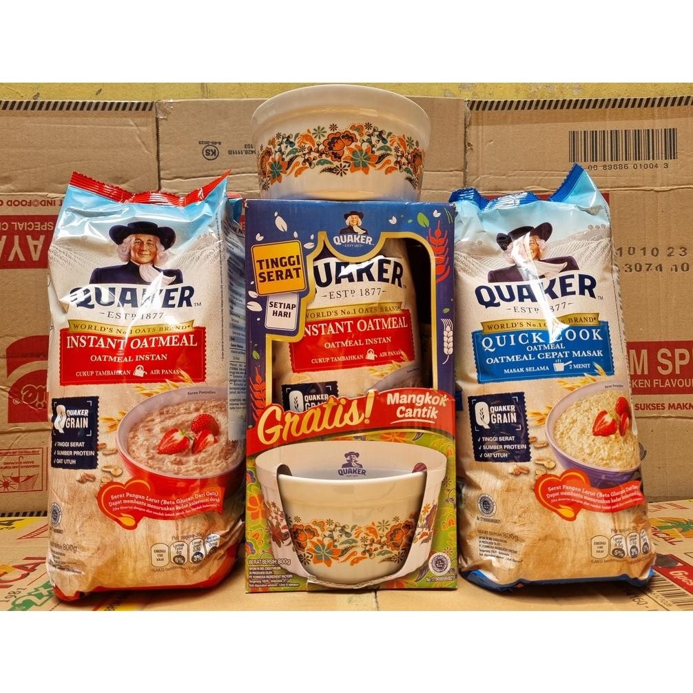 

Quaker Instant / Quick Cook Oatmeal 800 gram Bundling Container / Mangkuk