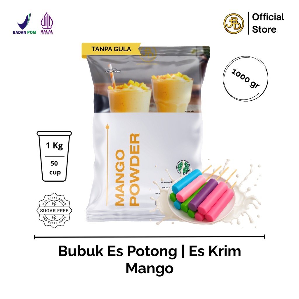

Bubuk Minuman Premium Mango Powder 1Kg Es Potong Rasa Mangga Tropis | JBD