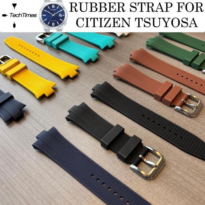 Rubber Strap for Citizen Tsuyosa Strap Jam Tangan FKM Rubber Citizen Tsuyosa Waffle