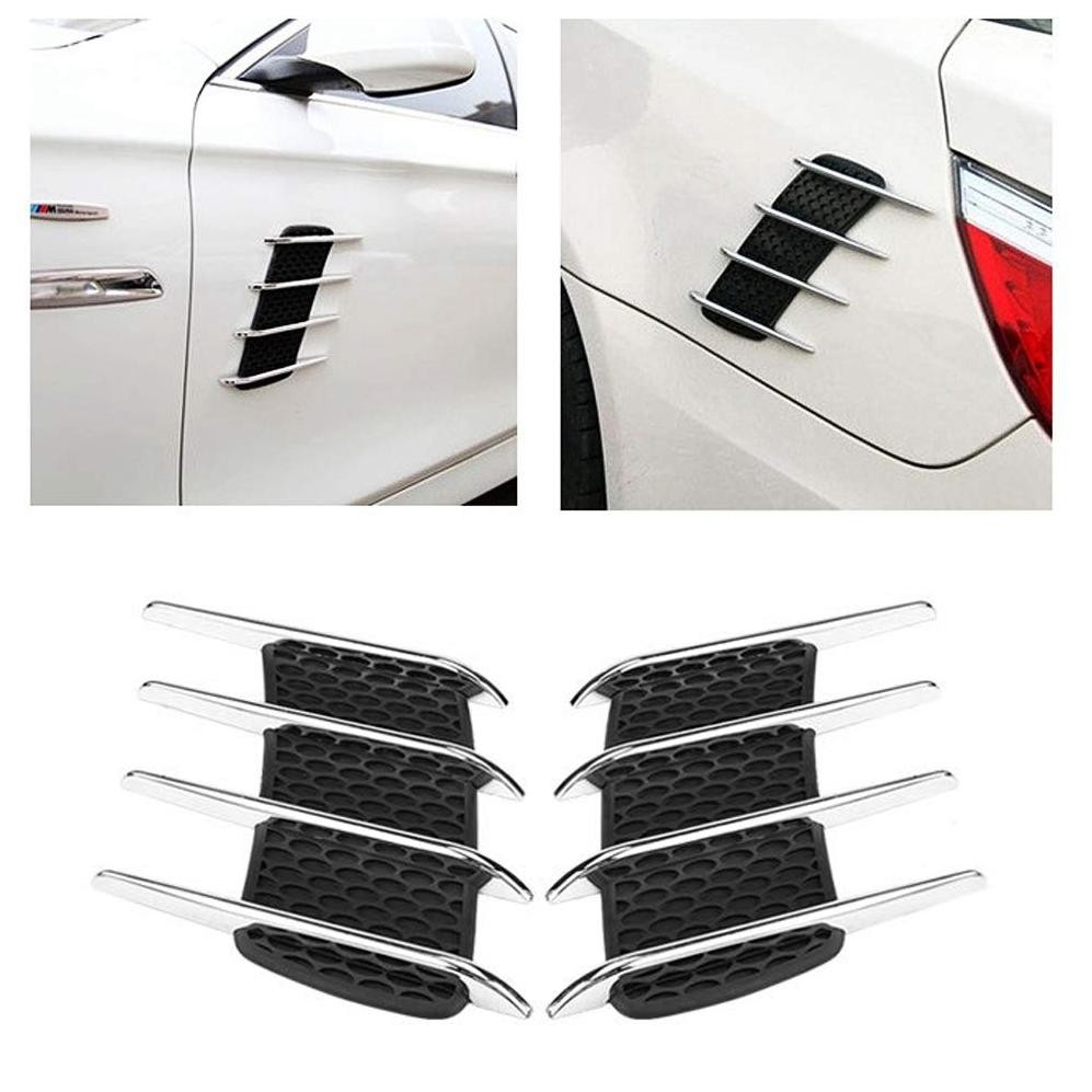 Premium 2Pcs Car Vent Sticker 3D Shark Gills Stiker Mobil Dekorasi Universal Car Side Air Flow Vent 