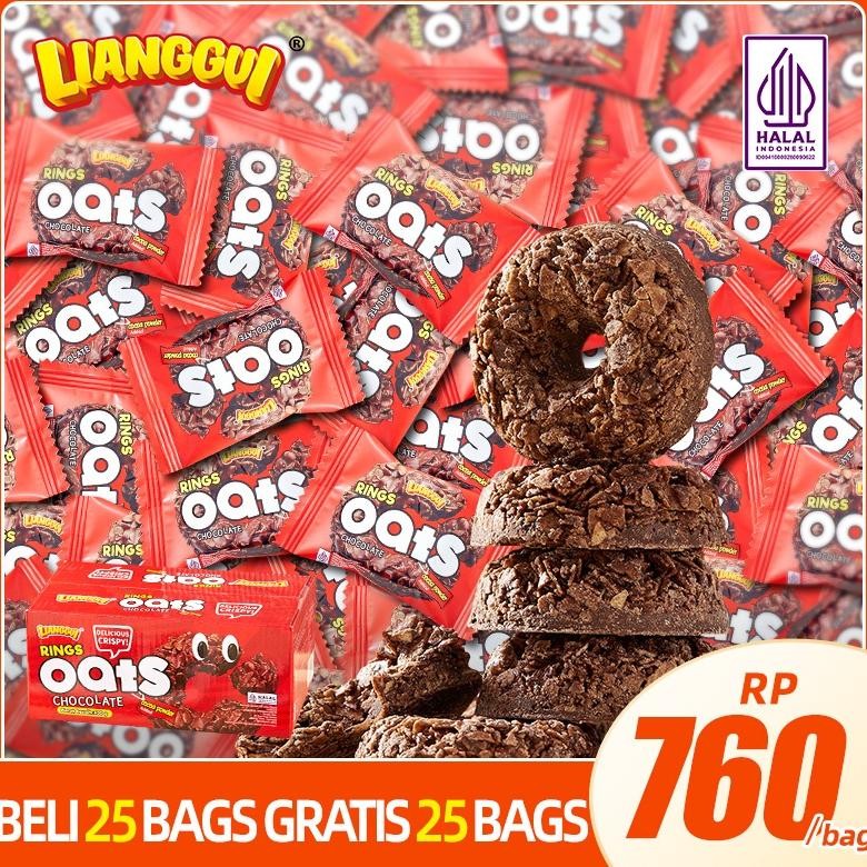 

[Buy 24ps Get 24ps]Lianggui Oat Chocolate Ring Cemilan halal untuk anak yang renyah,Lezat, Enak.