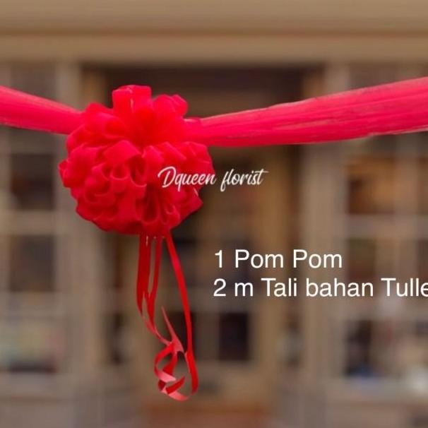 

Premium Pita Peresmian Pompom bahan tali tulle
