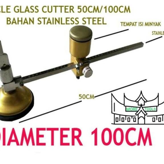 Alat Jangka Pemotong Kaca Lingkaran 50Cm Circle Glass Cutter 36050Cm