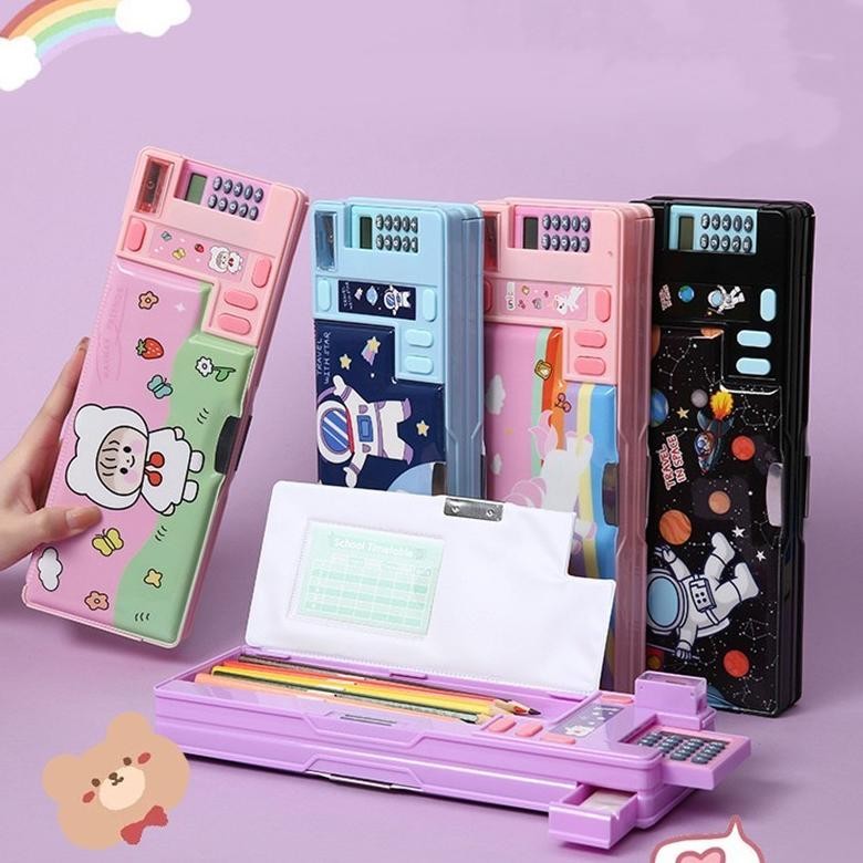 

Eqw-68 CodPop Out Pencil Case Kalkulator Pencil Case Multifungsi Kotak Pensil Dengan Kalkulator /Rautan Pensil Desain Hewan Organizer Alat Tulis Untuk Anak Laki-Laki/Perempuan Eqw-68