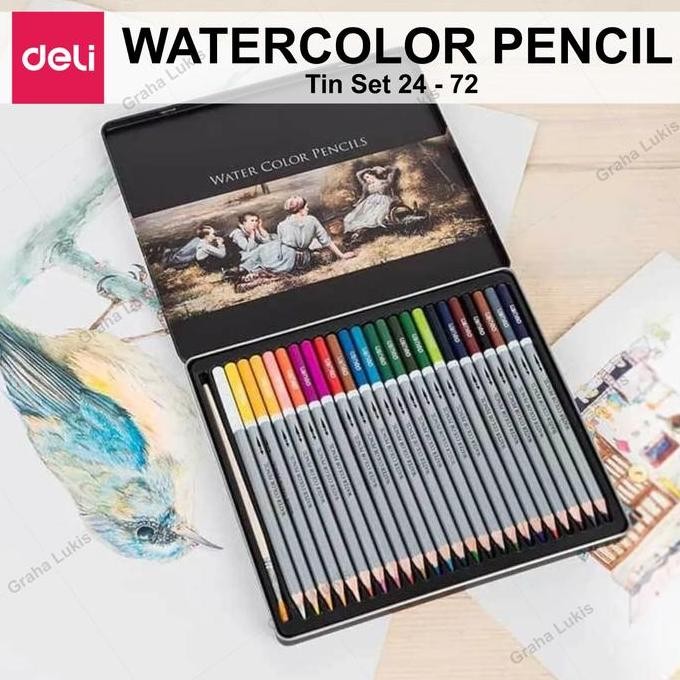 

Deli Pensil Warna Cat Air / Watercolor Pencil - 72/48/36/24 Warna/Color