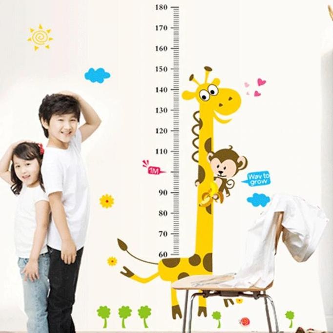 Stiker Ukur Tinggi Badan Anak Motif Animals - Pengukur Tinggi Badan