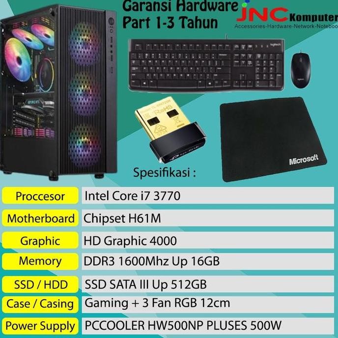 NEW CPU RAKITAN BARU INTEL CORE I7-3770 3.4GHZ PC KOMPUTER FOR OFFICE/HOME ORI