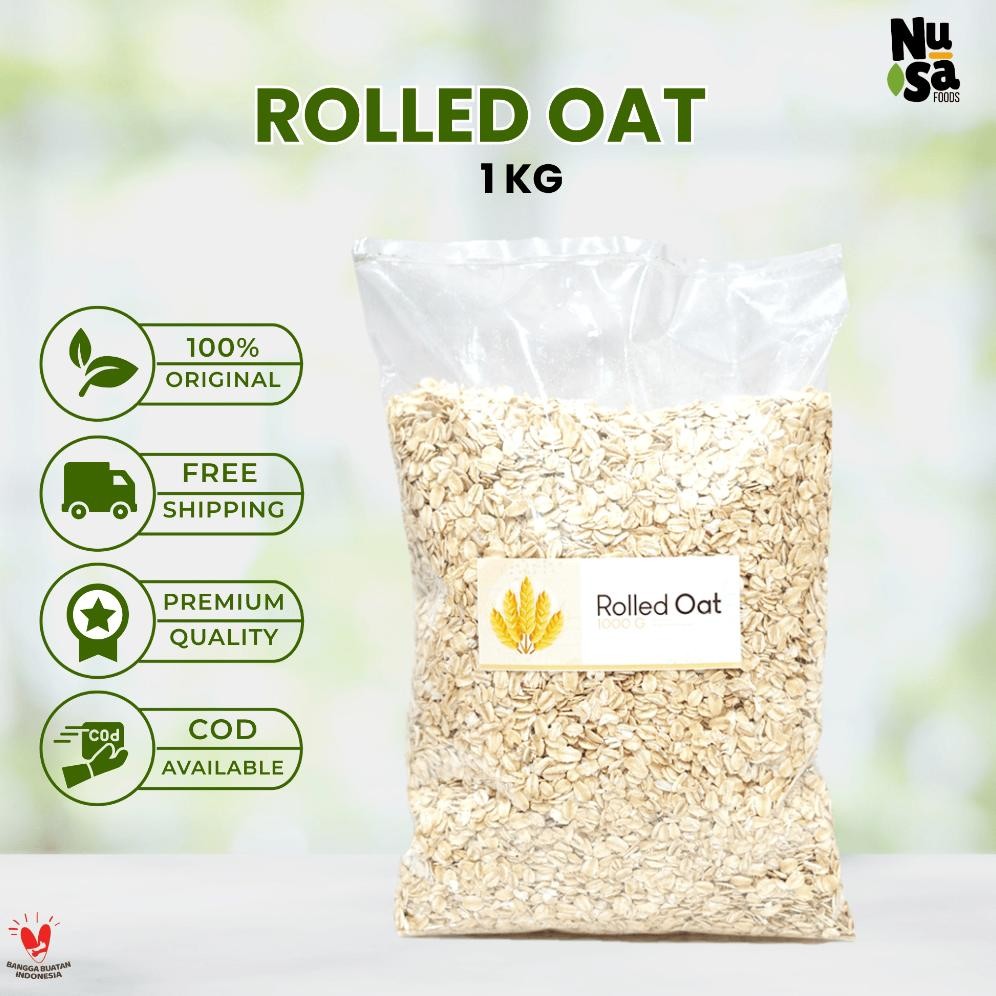 

Rolled Oat 1 Kg Sereal Oatmeal Gandum Utuh Diet Sehat