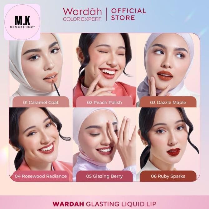 WARDAH Liquid Lip Glasting Indonesia / Lip Glasting 3.5g / Everglasting Shine / Hi Pigmented Glass C