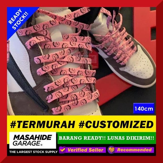 Travis Scott Laces Cactus Jack Tali Sepatu Pink Tali Sepatu Aj1 140Cm