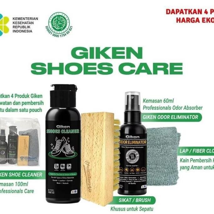Giken Perawatan Sepatu / Giken Shoes Cleaner + Giken Odor Eliminator / Pembersih Sepatu + Penetral U