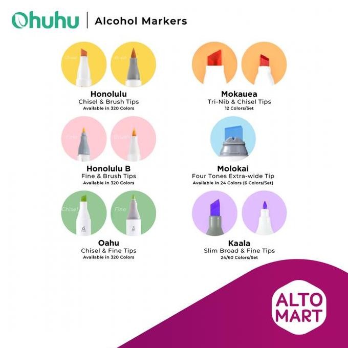 

Ohuhu Honolulu 48 Colors Dual Tip Brush Fine Chisel Alcohol Art Marker