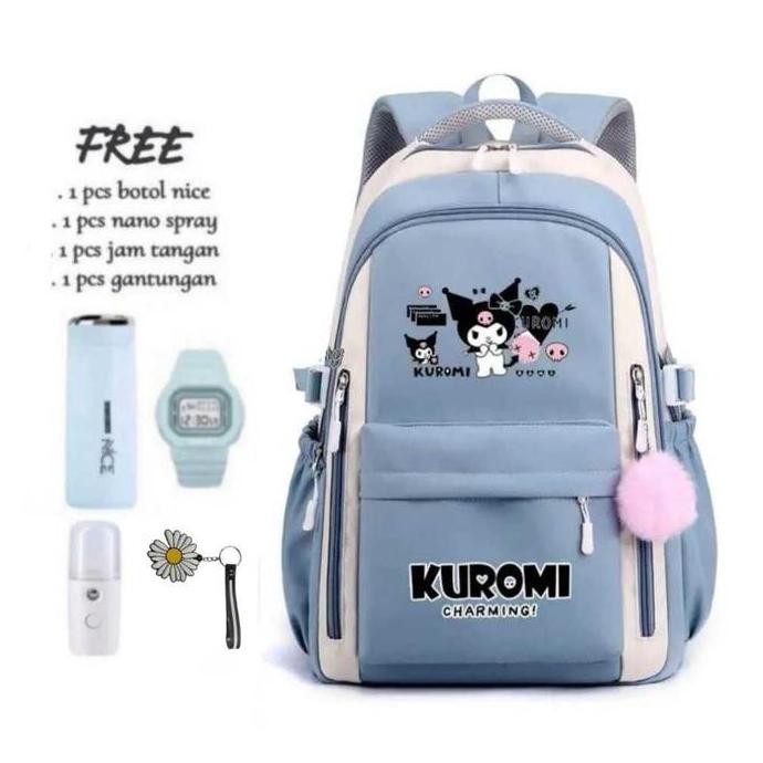 

Diskon Tas Ransel Sekolah Anak Perempuan Banyak Bonusnya Kuromi 5In1