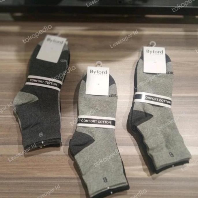 Byford Kaos Kaki Pria Quarter Isi 3 Pcs Bahan Katun