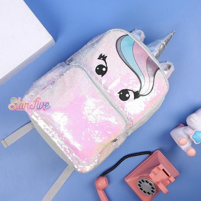 

Spesial Tas Ransel Anak Tas Ransel Unicorn, Bear, Owl Sequin Starfive - Small