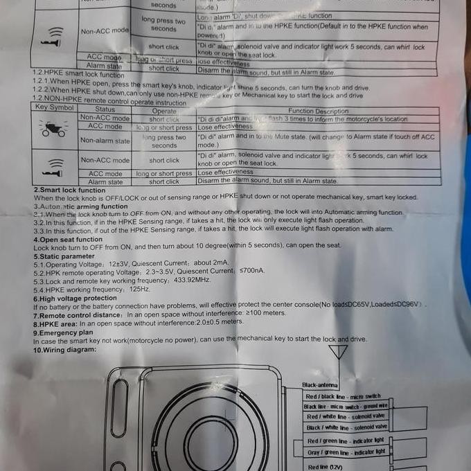 Kunci Keyless Yamaha Nmax Old / Keyless Smartkey + Alarm Getar Bunyi