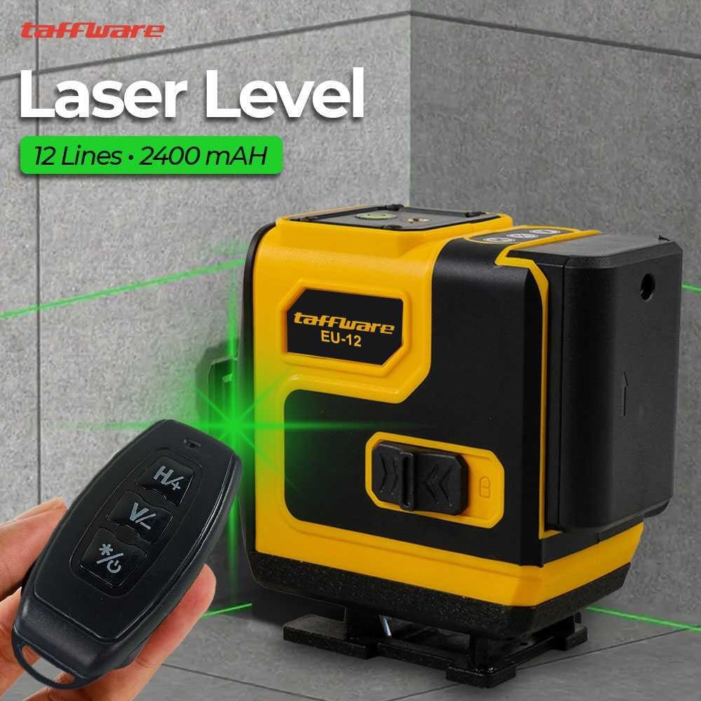 Taffware Laser Level Green Beam 12 Lines Self Leveling - Presisi Pengukuran Tanpa Batas, Desain Mode
