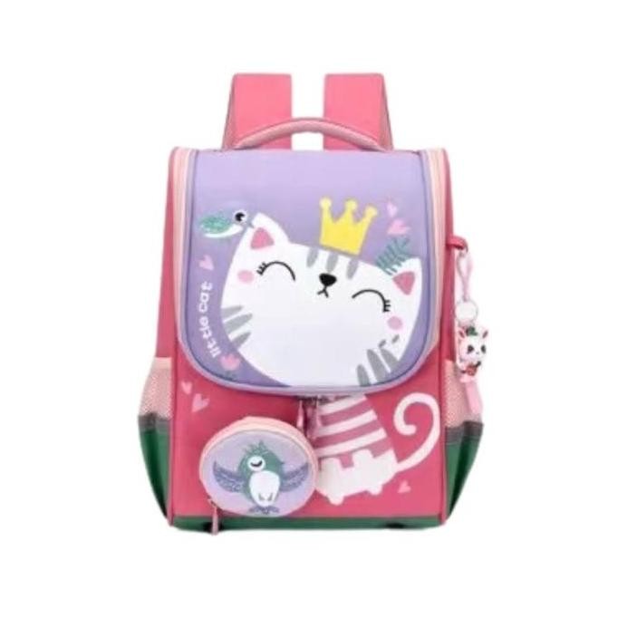 

Spesial Tas Sekolah Anak Perempuan Sd Ransel Kucing Cat Free Keychain & Pouch - Kido 2209 Fashion