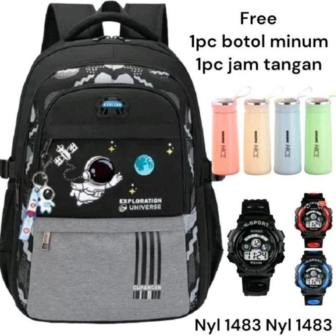 

Terjangkau Tas Ransel Anak Sekolah Sd Motif Astronot Gratis Botol Dan Jam Tas Punggung Sekolah