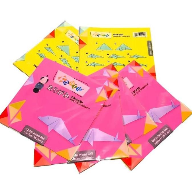 

Up Harga (1Packs /25 Set ) Kertas Origami Paper Double Face Fluorescent Forte Uk 16X16Cm