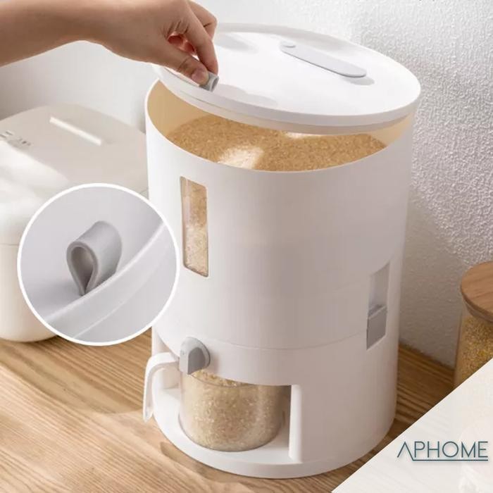Dispenser Beras Kontainer Beras Tempat Penyimpanan Beras Kacang Sereal