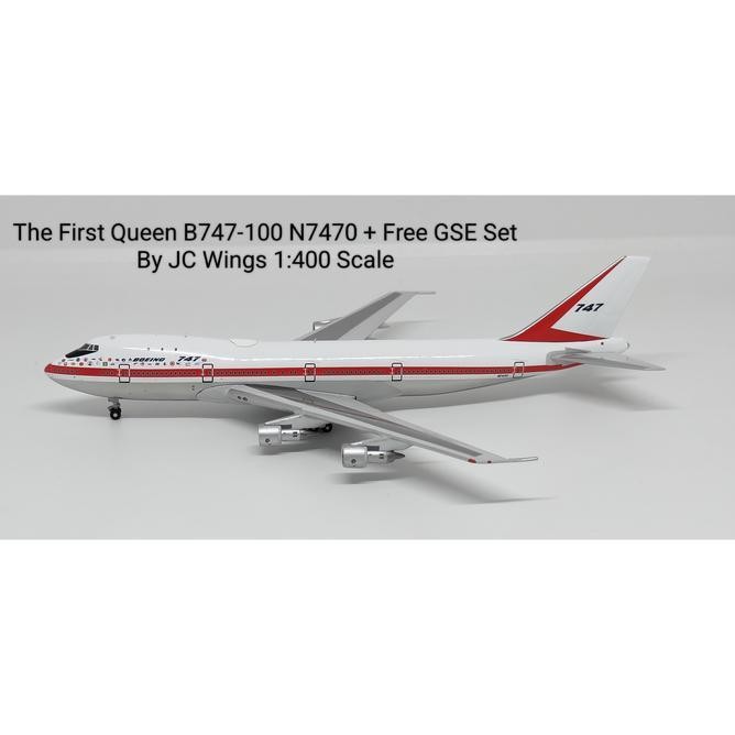 The First Queen B747-100 N7470 + Free Gse Set By Jc Wings 1:400 Scale