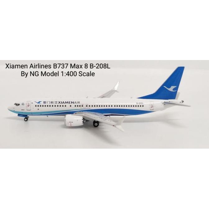 Xiamen Airlines B737 Max 8 B-208L By Ng Model 1:400 Scale
