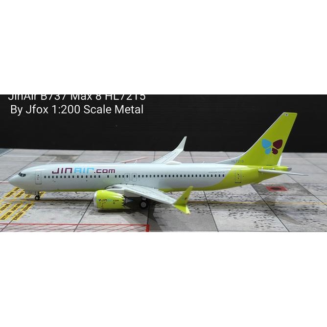 Jin Air B737 Max 8 Hl7215 By Jfox 1:200 Scale Metal