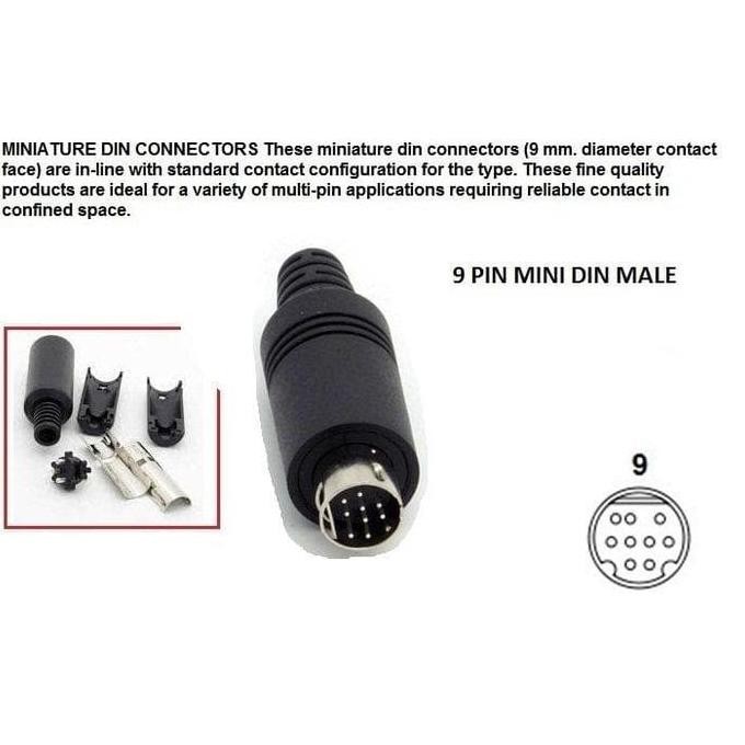 CONNECTOR 9 PIN MINI DIN MALE