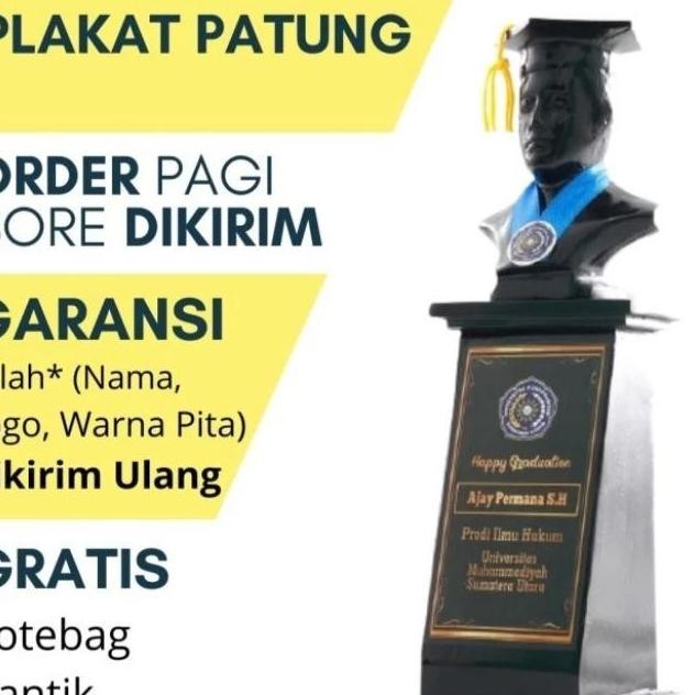 $$$$] plakat patung wisuda vandel kado wisuda + tote bax cantik patung wisuda wisuda patung