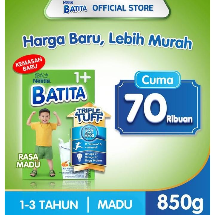 

Nestle BATITA 1+ Madu Susu Anak 1-3 Tahun Box 850g H85