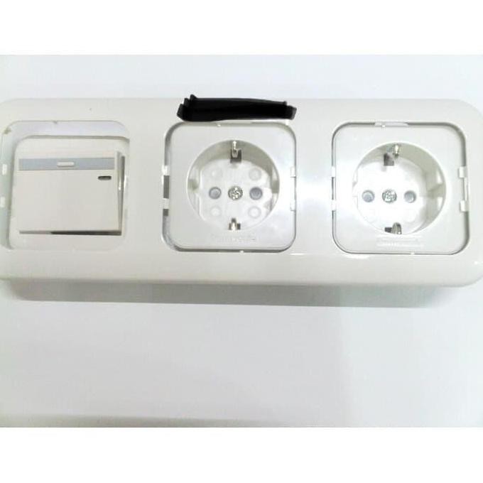 Promo Stop Kontak Ganda 2 Lubang + Saklar Wide Panasonic COD