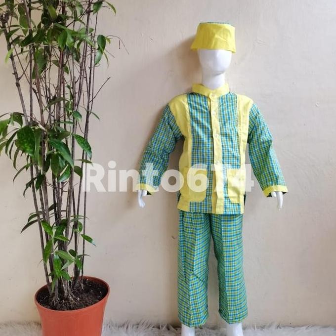 Seragam Sekolah Muslim Batik Kuning Paud Dan Tk Kualitas Bagus Best Seller