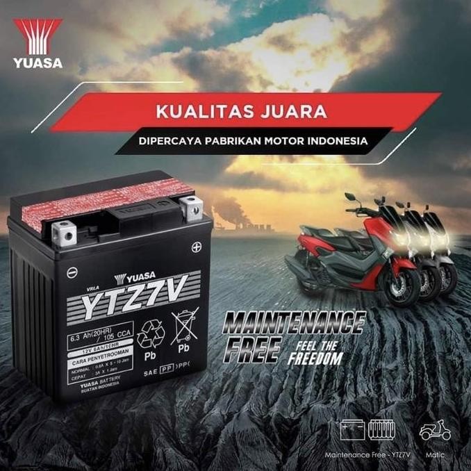 Aki Motor Yamaha N-Max Yuasa Ytz7V Original