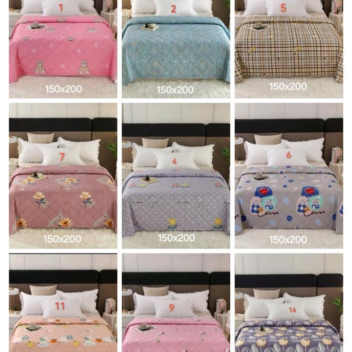 BEST SELLER selimut kain bedcover katun tipis bordir halus
