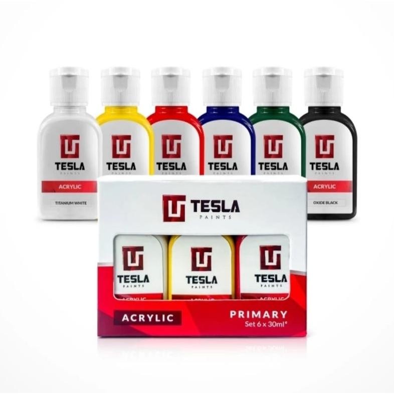 

Tesla Paints cat akrilik set 6 warna x 30ml